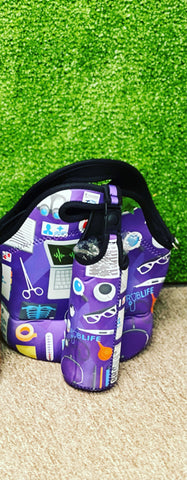 Nurses Station Purple Edition lunch tote and water carrier